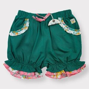 Sz 6 Wildflowers Grass Roots Shorts NWT green bubble shorties